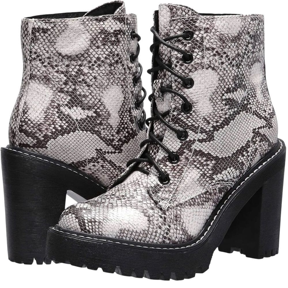 MADDEN GIRL Boots Women’s 8.5 Platform Combat Snakeskin Steve Madden ARCHIEE